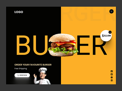 Food Landing Page 3d app branding design graphic design illustration logo typography ui ux ve vector website