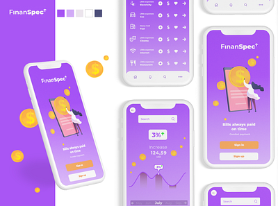 FinanSpec app design illustration ui