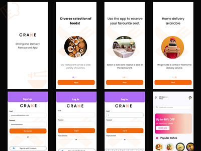 'CRAVE' - The Restaurant app app design figma mobile ui ux vector