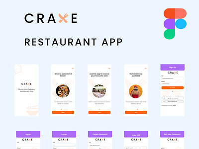 CRAVE | Dining and Delivery Restaurant App app design figma food app figma ui kit mobile restaurant app figma ui kit restaurant app ui kit restaurant food app ui ux vector