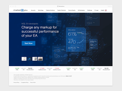 Market4you design flat forex layout trading