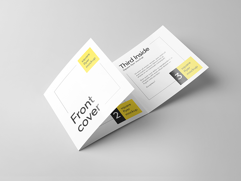 Download Trifold Square Flyer Mockup by likeapples on Dribbble