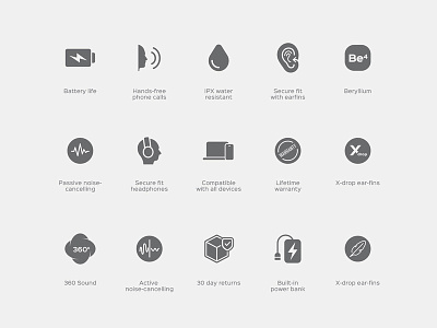Treblab Icons Set brandbook branding branding set earphones headphones icons