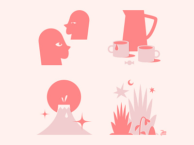 One night stand character character design design face icon icons illustration logo man men people plant portrait riso