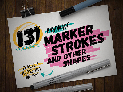 Marker Pen Strokes brushes handcrafted handmade markers pen photoshop resource sharpie strokes vectors zigzags