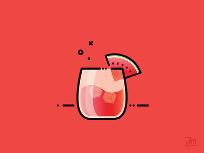 Watermelon Cocktail bar cocktail drink fruit glass illustration vector watermelon