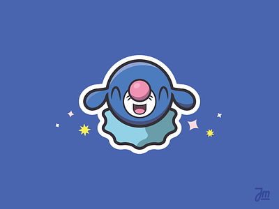 Popplio creative flat game icon illustration logo nintendo pokemon sea lion sticker vector