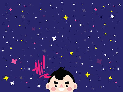 Something #1 head hello hi human illustration night sky stars