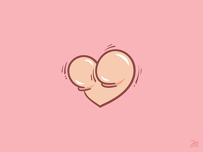 Bounce, bounce... (no idea how to call this shot tbh) ass assl back booty bottom doodle gir heart illustration love vector