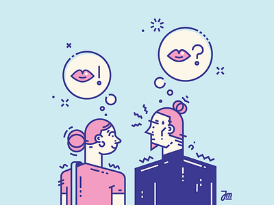 Kiss? character character design couple cute illustration kiss kissing love vector