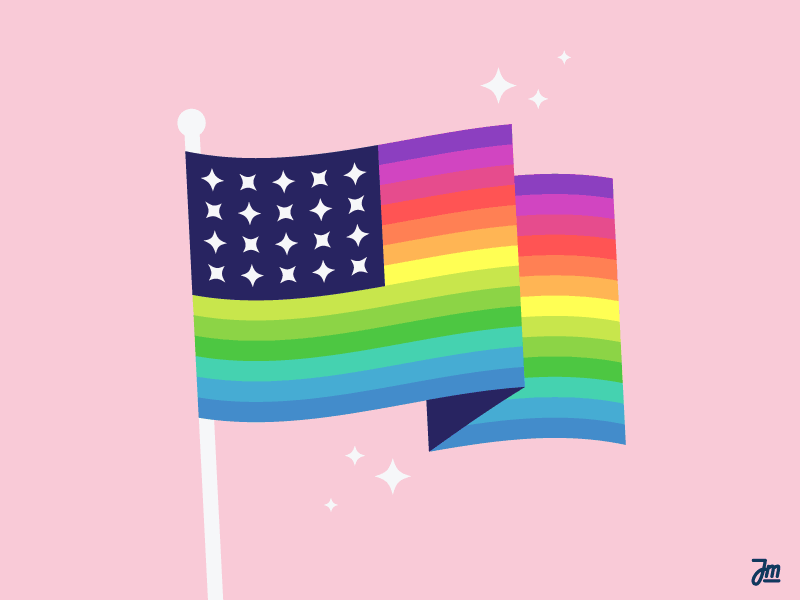 Over the rainbow... america american animation flag flat icon illustration lgbt pride states stripes usa