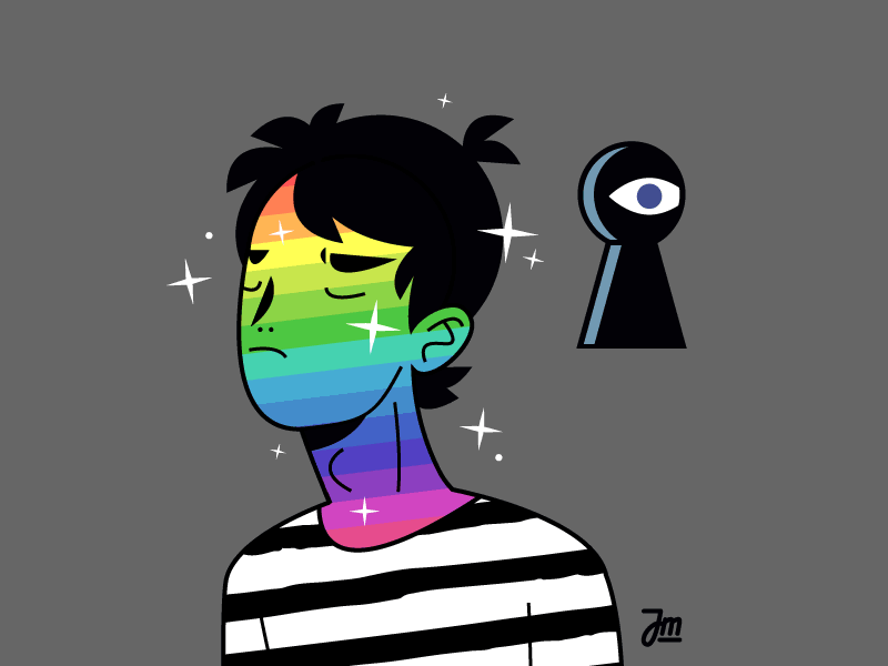 Shine animation boy character design eyes illustration jail key keyhole prison rainbow shine stars