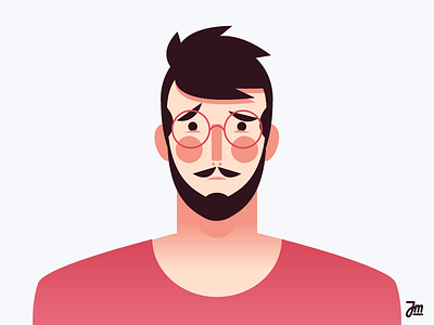 A head. beard boy character design face glasses hair hair style head illustration male man moustache