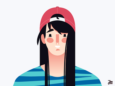 A girl next door baseball cap character design face girl girl next door hair illustration person shirt woman