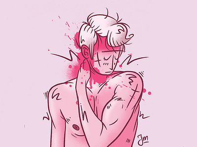 Shame #1 blood boy character character design design hair illustration man pain sad scars wound