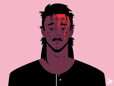Hit avatar blood character design face hair illustration male man moustache portrait portrait art website