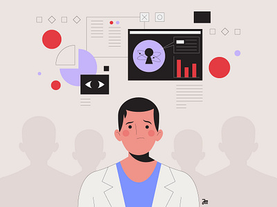 The doc. analytics character character design data doctor face illustration man people scientist vector web