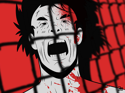 SCREAM 2d app articles blood blue character character design design eyes face hair illustration man scary scream