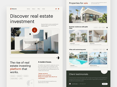 Real estate investment platform - landing page