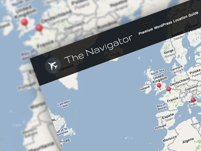 The Navigator brand flat google jquery logo logo design map nav themeforest wordpress