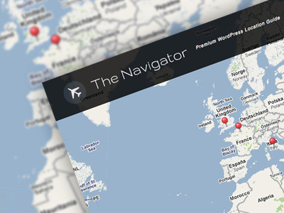 The Navigator brand flat google jquery logo logo design map nav themeforest wordpress