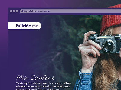 fullride.me Poster Design browser chrome crowdfunding poster web design