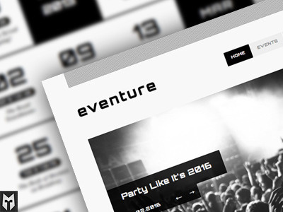 Eventure brand calendar flat jquery logo logo design nav slider themeforest wordpress