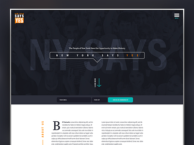 NY Says Yes bold dark design orange turquoise web website