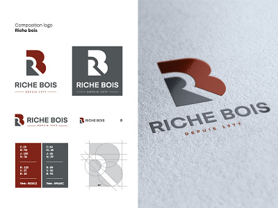 Riche Bois Logo design branding logo minimal monogram