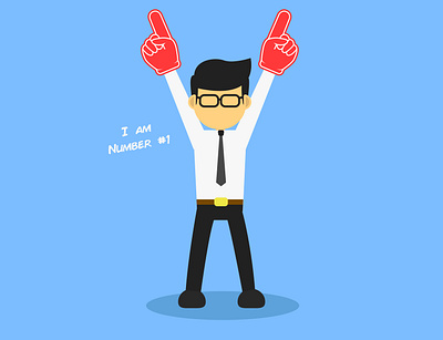 Encourage Man character design employee encouragement flat illustration man vector