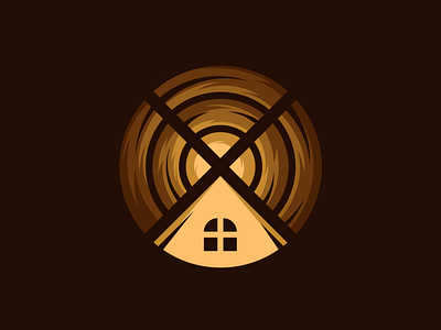 Wooden House Logo branding brown circle design estate exclusive gradient home house housing illustration logo texture vector villa wood wooden