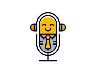 Enjoy Podcast Logo branding design enjoy enjoyed exclusive executive headphone illustration logo microphone people podcast suit vector