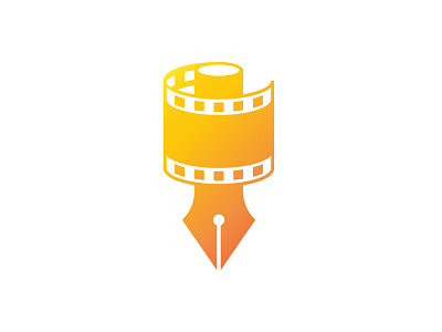 Film Maker Logo art branding design entertainment exclusive film filmmaker filmstrip illustration logo media pen strip vector video