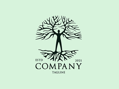 Human Tree Logo branding circle design exclusive health human illustration logo nature oak people plant root tree vector