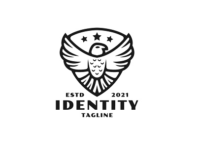 Eagle Shield Logo animal branding design eagle exclusive falcon fly flying guard hawk identity illustration logo old secure shield vector vintage