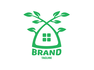 Plant House Logo animal brand branding design exclusive green home house illustration leaf leaves logo minimalist natural nature organic plant tree vector