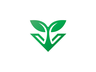 Letter V Plant Logo