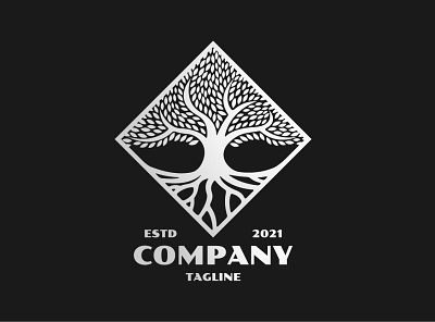 Square Tree Logo branding company design elegant exclusive identity illustration logo luxury modern nature plant premium shape silver square tree vector