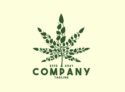 Cannabis Leaf Logo branding cannabis cbd design drug exclusive health herbal illustration leaf leaves logo medical natural nature plant vector