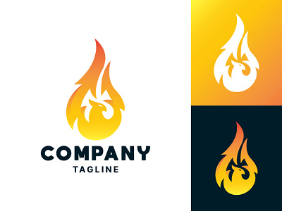 Fire Phoenix Logo animal bird branding burning company design eagle exclusive fire flame fly flying gradient hawk hot illustration logo orange phoenix vector