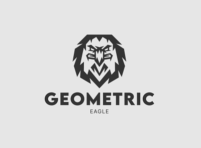 Geometric Eagle Logo abstract angry animal bird black branding design eagle exclusive face falcon front geometric hawk head identity illustration logo shape vector