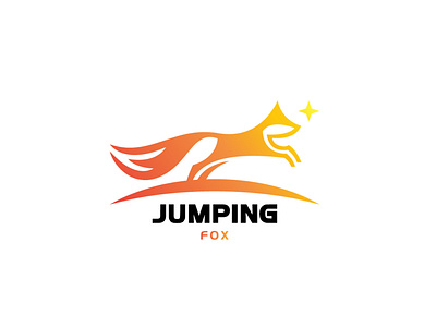 Jumping Fox Logo animal branding design exclusive fox illustration jump jumping logo minimalist orange organic simple star vector