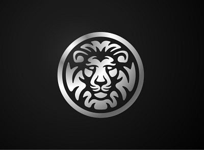 Lion Medal Logo animal black branding circle coin design exclusive face front head illustration lion logo luxury medal silhouette strong tiger vector white