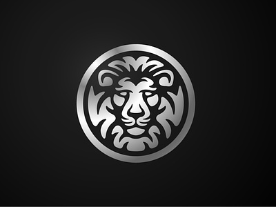 Lion Medal Logo animal black branding circle coin design exclusive face front head illustration lion logo luxury medal silhouette strong tiger vector white