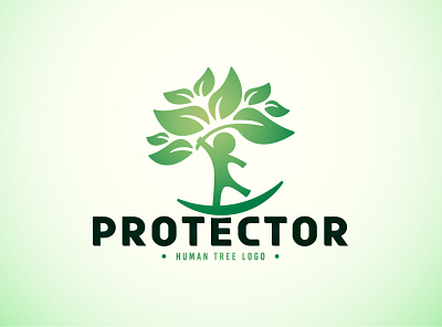 Protector Human Tree Logo brand branding circle design exclusive green health human illustration leaf leaves life logo natural nature people plant protect tree vector