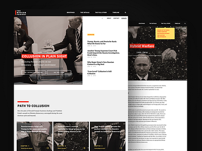 The Moscow Project Website community landing page politics trump ui ux web website