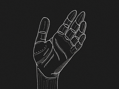 Hand black fineliner fingers hand illustration line lines thumb white