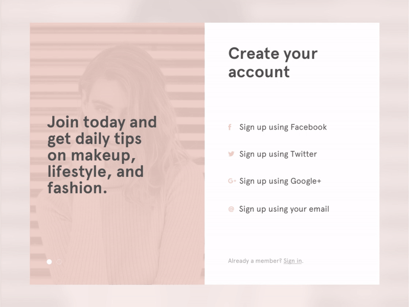 Sign Up 001 button clean daily dailyui design form principle sign up signup ui