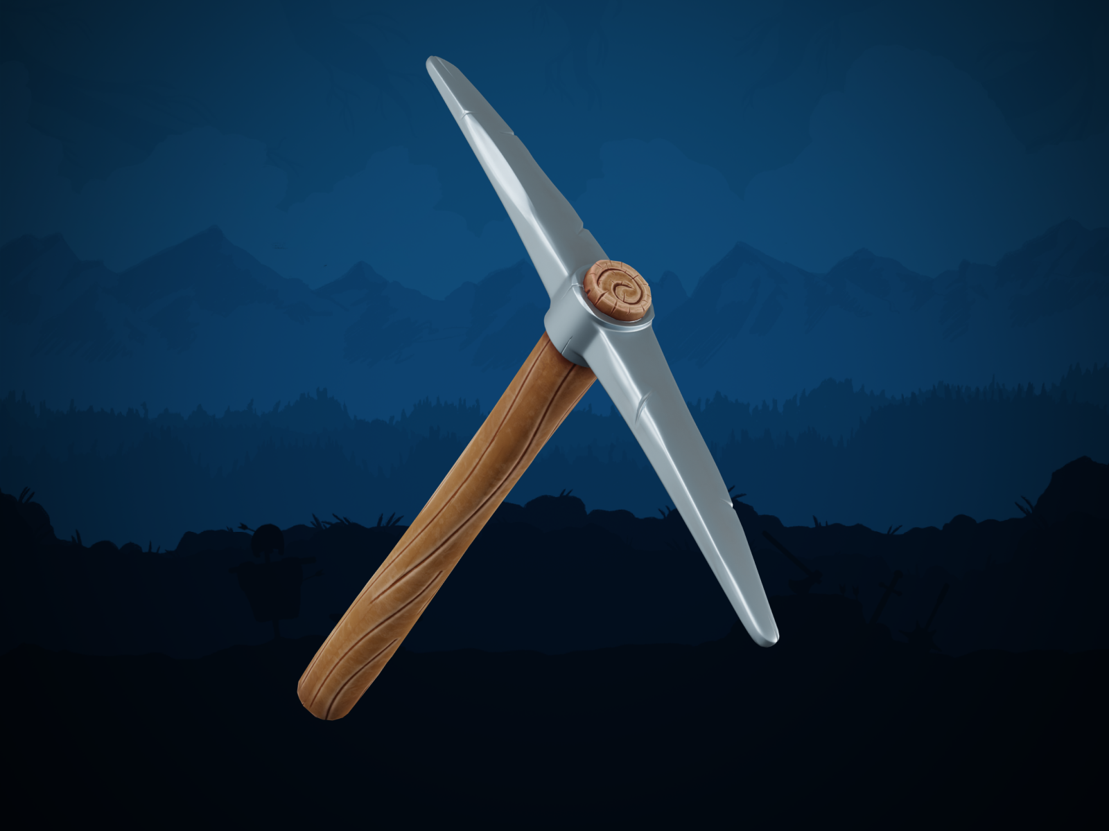 Valculator - Marketing 3d Prop - Pickaxe by Studio Helga on Dribbble