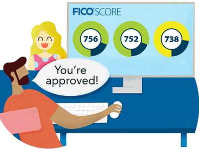 FICO Score is always on point branding design illustration vector web website